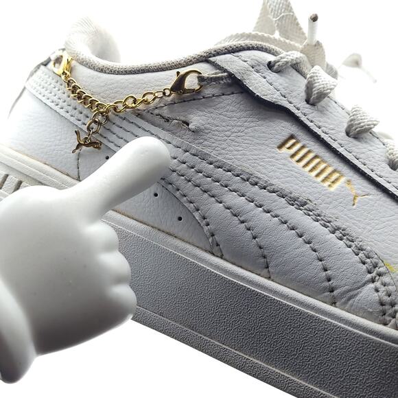 Puma carina 391732-01 white gold womens size 7.5 - Picture 8 of 10